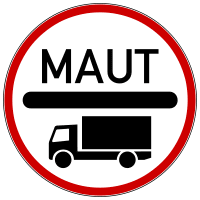 Maut Verkehrszeichen in Deutschland